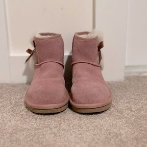 KOOLABURA By UGG Women's VICTORIA MINI Pink Suede Faux Fur Boots O364